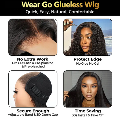 70% OFF Pre-Cut Kinky Straight 360 Full Lace Glueless Human Hair Wig