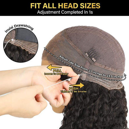 70% OFF Pre-Cut Kinky Straight 360 Full Lace Glueless Human Hair Wig